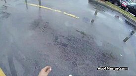 Wow! Perky blonde amateur earns cash with blowjob.