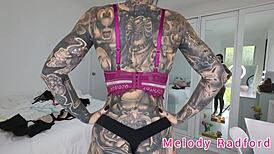 Goth Petite Melody Radford Tries Big Tits Lingerie!