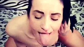 She rides him hard, begging for that cum on her face?