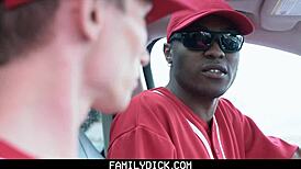 Hot black coach dominates twink with intense bareback creampie