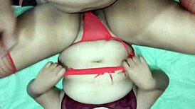 Curvy Mexican Morena with huge ass gets pounded legs up. Her fat body shakes hard.