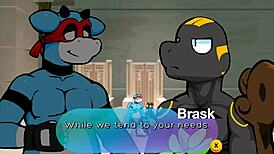 In the secret onsen, oh so hero feels intense emotions during the gay hentai sex orgy with big cocks and furry banging