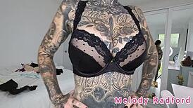 Goth Petite Melody Radford Tries Big Tits Lingerie!