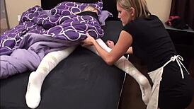 Check Out This Lesbian Socks Fetish Fun with Two Girls Playing Around