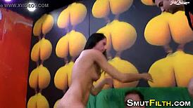 I suck as a euro fetish slut in blowbang