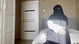 Arab milf with big ass gives jerk off instructions