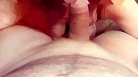 Amateur hot wife enjoys slurping on a big cock.