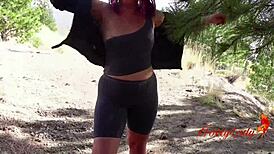 I give sloppy deepthroat to random guy in woods, ending with huge facial 😈🌳