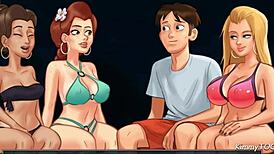 Hey, those college babes are moaning and kissing naked outdoors, spinning the bottle for a big dick cumshot