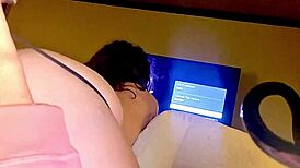 young brunette cute girl reaches orgasm beautifully