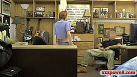 tiny babe spied at work in office