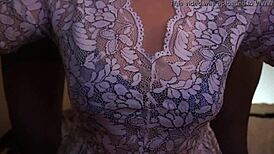 amateurs couple playing with big tits in stockings!