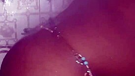 Hey, watch this thick ebony babe fuck and dance in the shower! 💃🛁