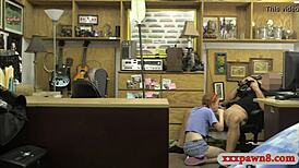 tiny babe spied at work in office