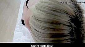 Petite blondie Jane Wilde fucks stepbro pov