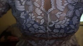 amateurs couple playing with big tits in stockings!