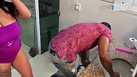 She asked for help fixing the sink, but I fucked her in the bathroom and gave her my thick cock