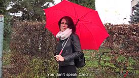 French girl rides stranger's cock in van with deepthroat and tight pussy