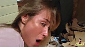 countrygirl in blue leggings bangs by the stove. who knew rustic could be so wild?