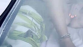 If you find this horny milf babe masturbating outdoors