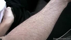 Hot babe rubs cock! Caught on tape!