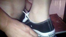 The mistress dominates with face sitting and feet.