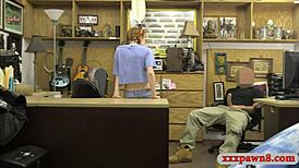 tiny babe spied at work in office