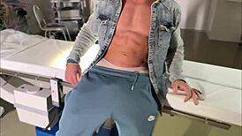 Bored Young Nurse Fucks Muscular Security Guard Bent Over At Night!