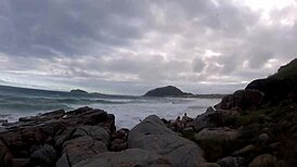 strolling outdoors with those stunning natural breasts