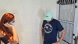 Naughty Seamstress Eyes Client's Cock in Intense Blowbang Bukkake Reality