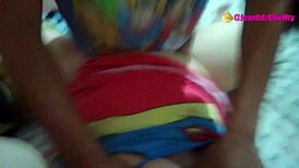 after comic con, saw this curvy milf in cosplay flashing boobs