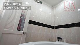 naked maid cleans office without panties, feeling so exposed