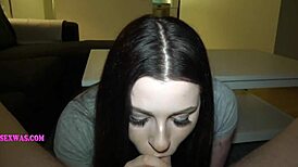 Fucked Young Brunette In Garage! Cum On Tits!