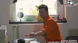 deutsche business milf hints at a steamy office threesome with subtle charm