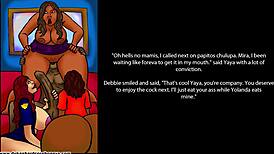 18 Yr Old Banging Step Mom and Big Booty Friends in Comic