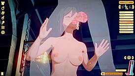 Asuna Hashiba Bent Over for Doggy Blowjob