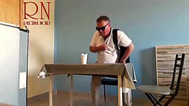 Naked Waitress Serves Guest from Her Navel