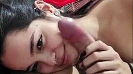 Want to see this cute brunette babe deepthroat in POV?