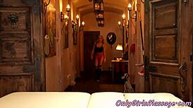 Stunning Masseuse Assists Lesbian Client