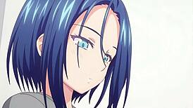 Hairless girl licks shaved pussy in hentai episode 1