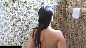 Young thick pawg with perfect tits showering