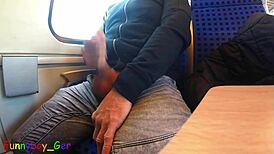 i just couldn’t hold back, jerked off quick on a moving train with a huge cumshot