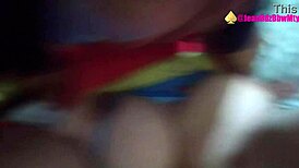 after comic con, saw this curvy milf in cosplay flashing boobs