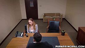 Peter Green fucks Kira Fox on office desk