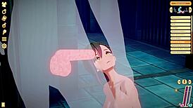 Asuna Hashiba Bent Over for Doggy Blowjob