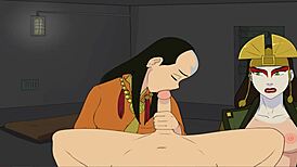 Spirit Blowjob by Two Sexy Older Women Loving Cock