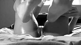 ebony squirting solo fetish feet black close-up masturbation pussy