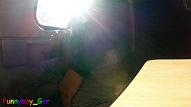 i just couldn’t hold back, jerked off quick on a moving train with a huge cumshot