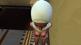 hot babe unwraps herself in the bedroom final gory