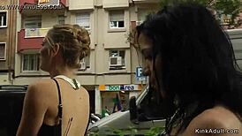 Dark Haired Euro Slut Banged Anal in Public! Wild Outdoor Punishment!